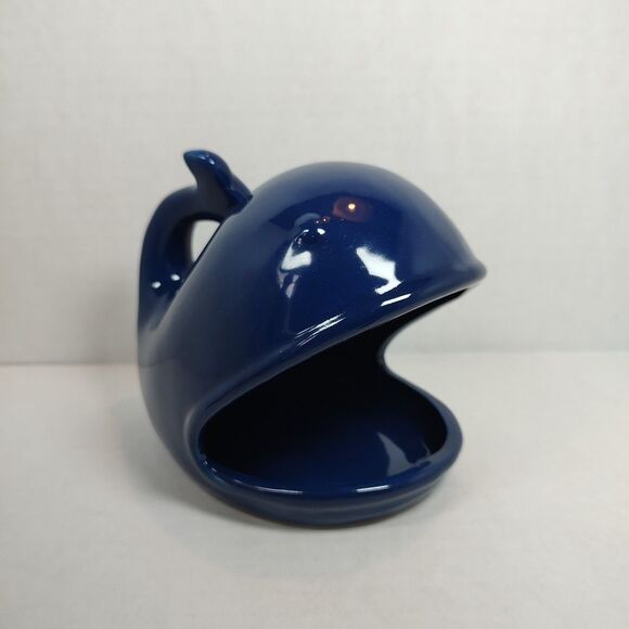Navy Blue Whale Ceramic Kitchen Sponge Holder Multipurpose Figurine Nautical - Picture 5 of 16